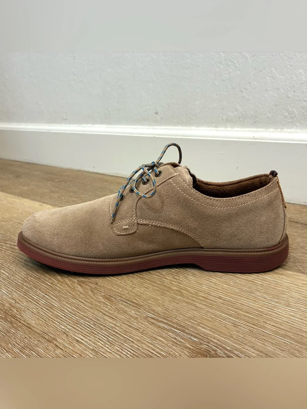 Florsheim Supacush Plain Toe Oxford Jr Shoes Brown Sand Suede Kids Size 7 M
